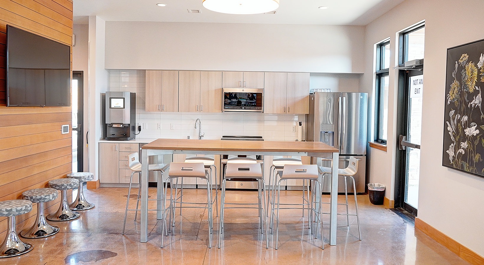 Kitchen Open kitchen and living room with plenty of natural light.
