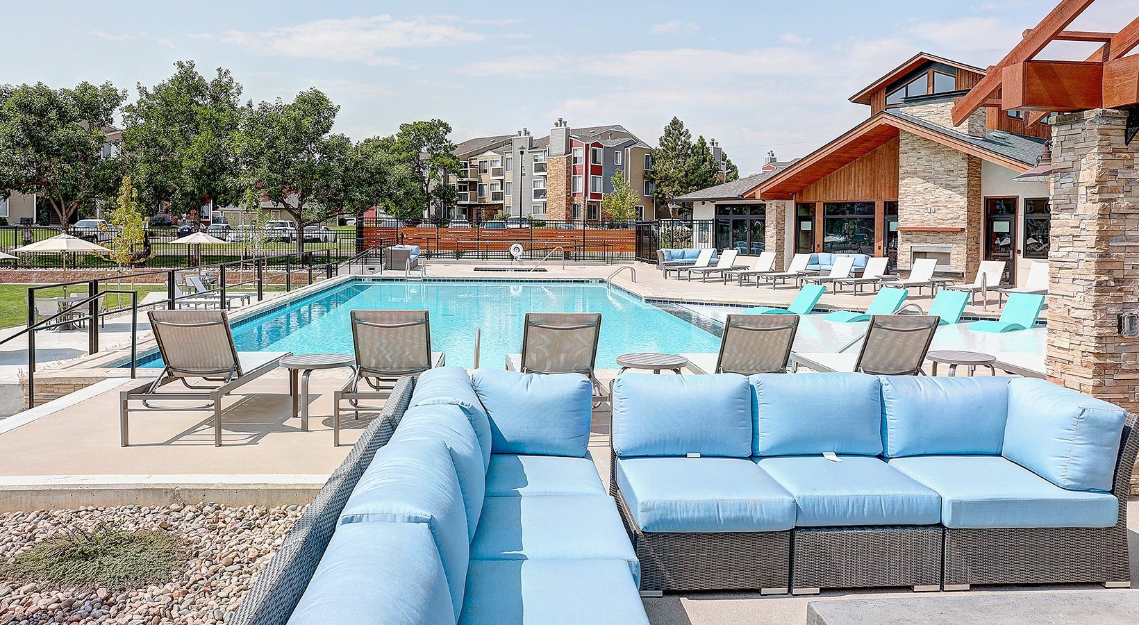 Resident Pool Lounge Large pool with shaded seating and clubhouse access.